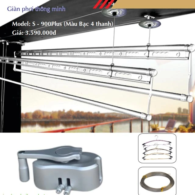 GIÀN PHƠI HÒA PHÁT S900 PLUS 8 LÒ XO