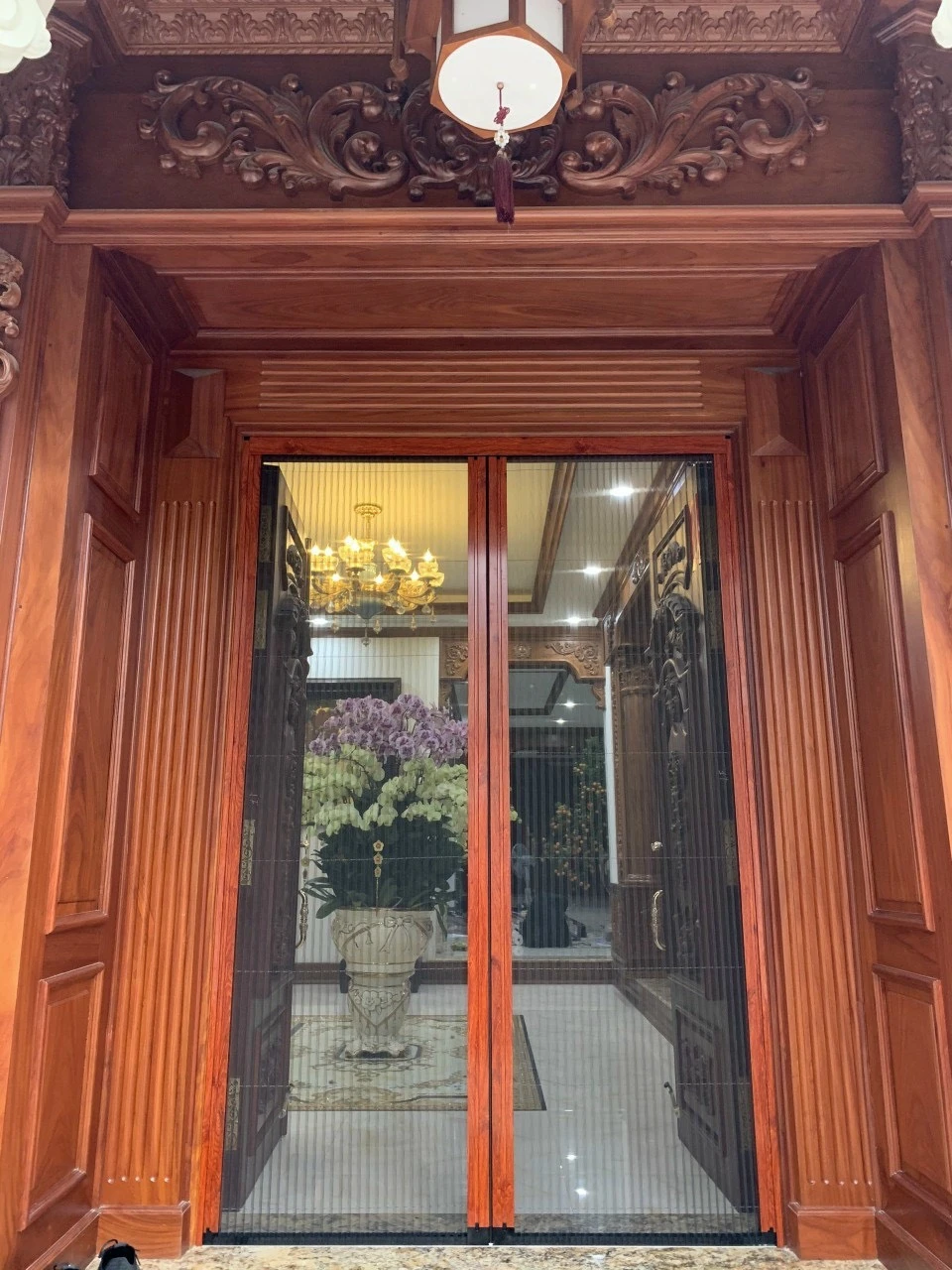 Cửa lưới chống muỗi màu vân gỗ HỆ CAO CẤP CL-1590